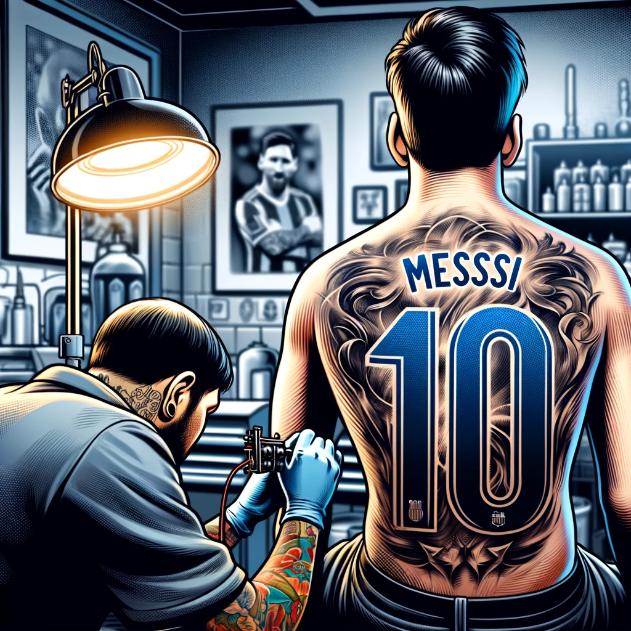 Un fanático de Leo Messi se tatua su nombre y dorsal en la espalda