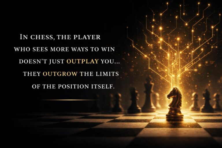 In chess, the player who sees more ways to win doesn’t just outplay you… they outgrow the limits of the position itself.