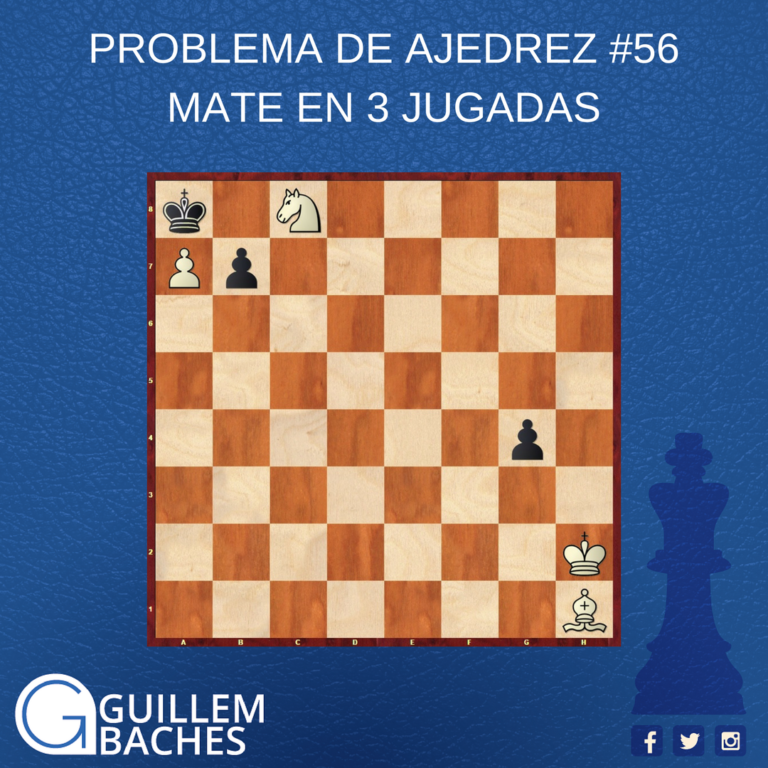 PROBLEMA DE AJEDREZ #56 MATE EN 3 JUGADAS