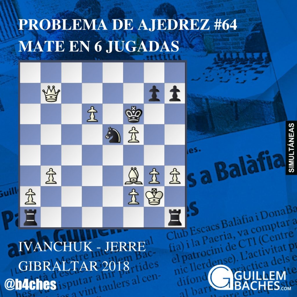 PROBLEMA DE AJEDREZ #64 JUEGAN BLANCAS. MATE EN 6 JUGADAS 1