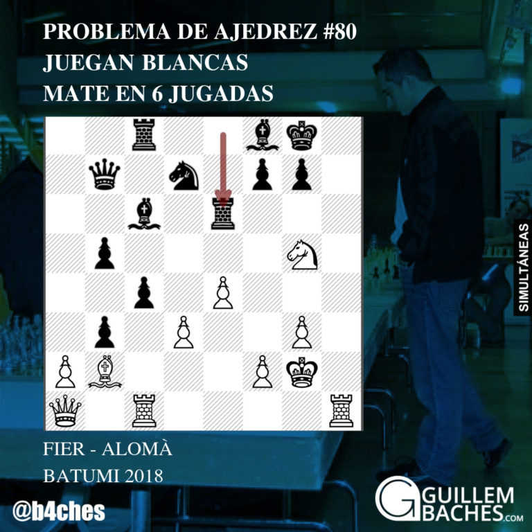 PROBLEMA DE AJEDREZ #80. JUEGAN BLANCAS Y DAN MATE EN 6 JUGADAS. FIER – ALOMÀ. BATUMI 2018