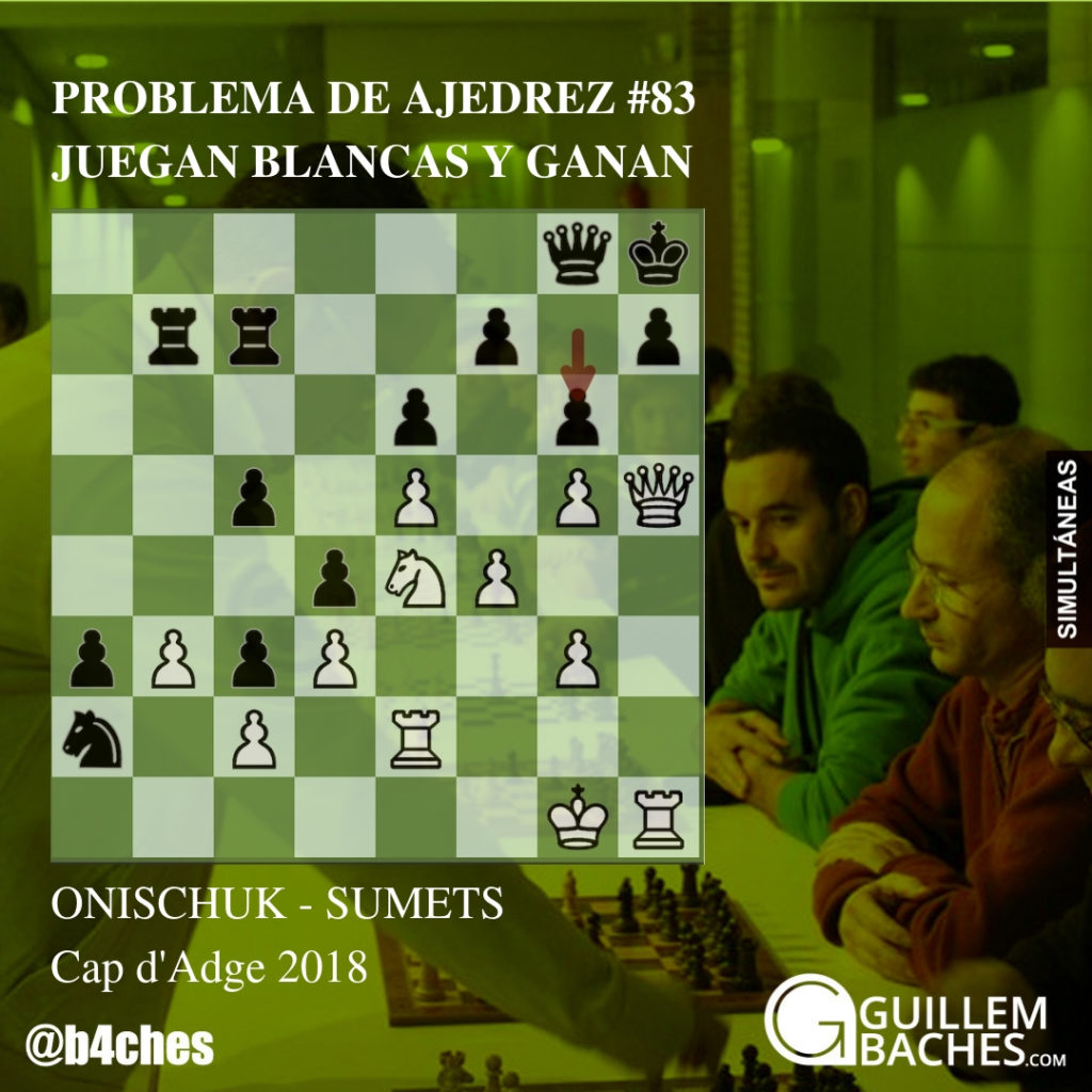 PROBLEMA DE AJEDREZ #83. JUEGAN BLANCAS Y GANAN. ONISCHUK - SUMETS. CAP D'ADGE 2018 1