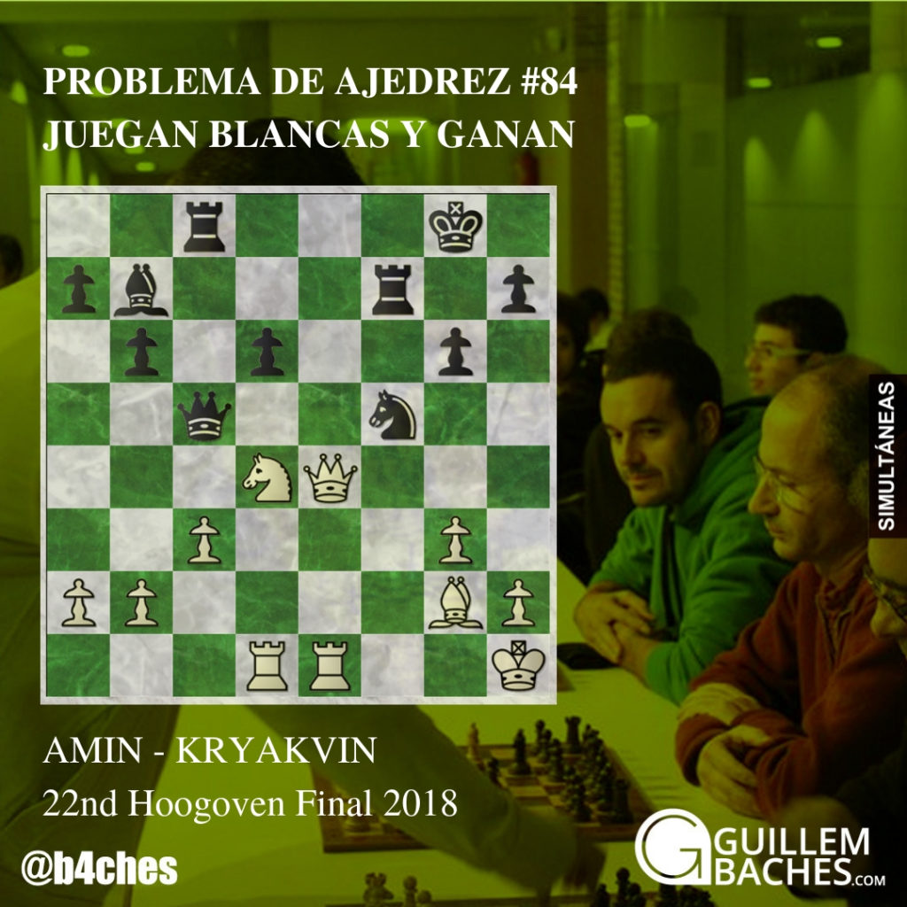 PROBLEMA DE AJEDREZ #84. JUEGAN BLANCAS Y GANAN. AMIN - KRYAVKIN. HOOGOVEN 2018 13