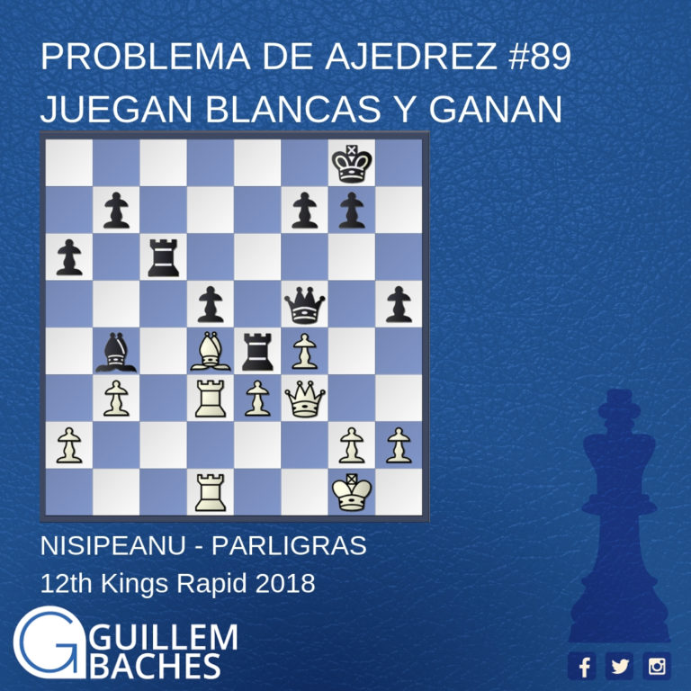 PROBLEMA DE AJEDREZ 89. JUEGAN BLANCAS Y GANAN. NISIPEANU - PARLIGRAS 4 PROBLEMA DE AJEDREZ 89. JUEGAN BLANCAS Y GANAN. NISIPEANU – PARLIGRAS