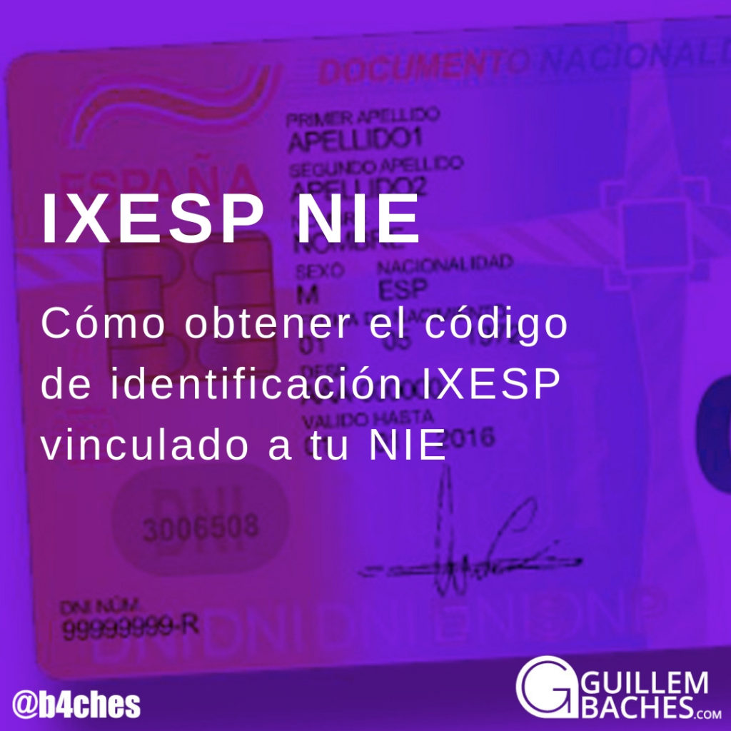 IXESP NIE: Número de Soporte del NIE 1 IXESP NIE