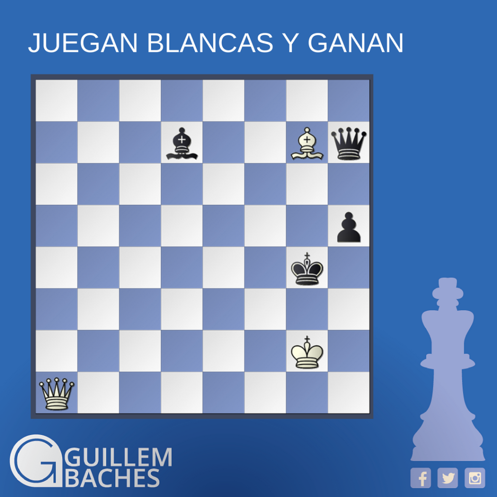 PROBLEMA DE AJEDREZ #54 JUEGAN BLANCAS Y GANAN 1