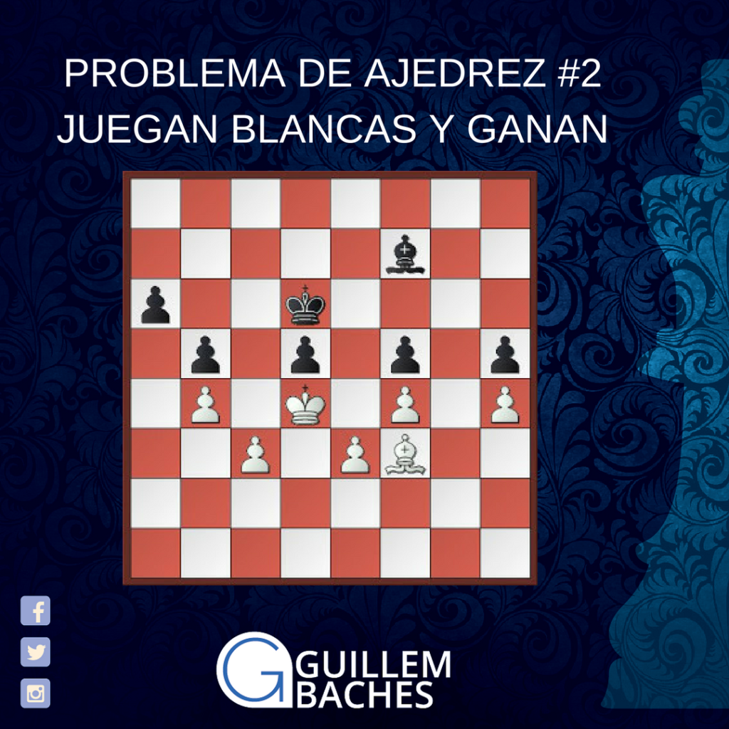 PROBLEMA DE AJEDREZ #2 JUEGAN BLANCAS Y GANAN 1