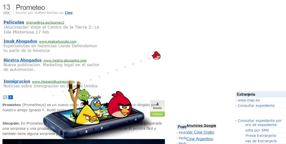 Juega al Angry Birds en tu blog