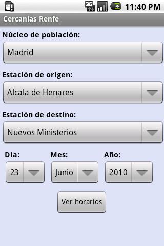 Consultar Horarios de Cercanías Renfe en tu móvil Android