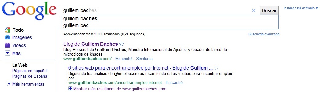 Ventajas de Google Instant