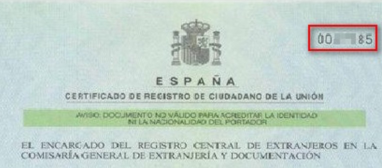 IXESP NIE: Número de Soporte del NIE 4 IXESP NIE