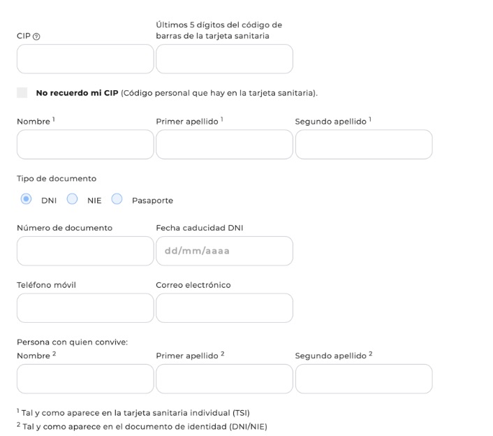 Formulario de Registro lamevasalut.gencat.cat