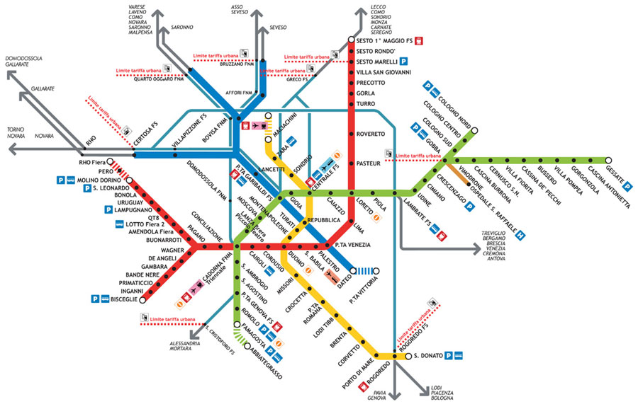 Mapa de Metro de Milán