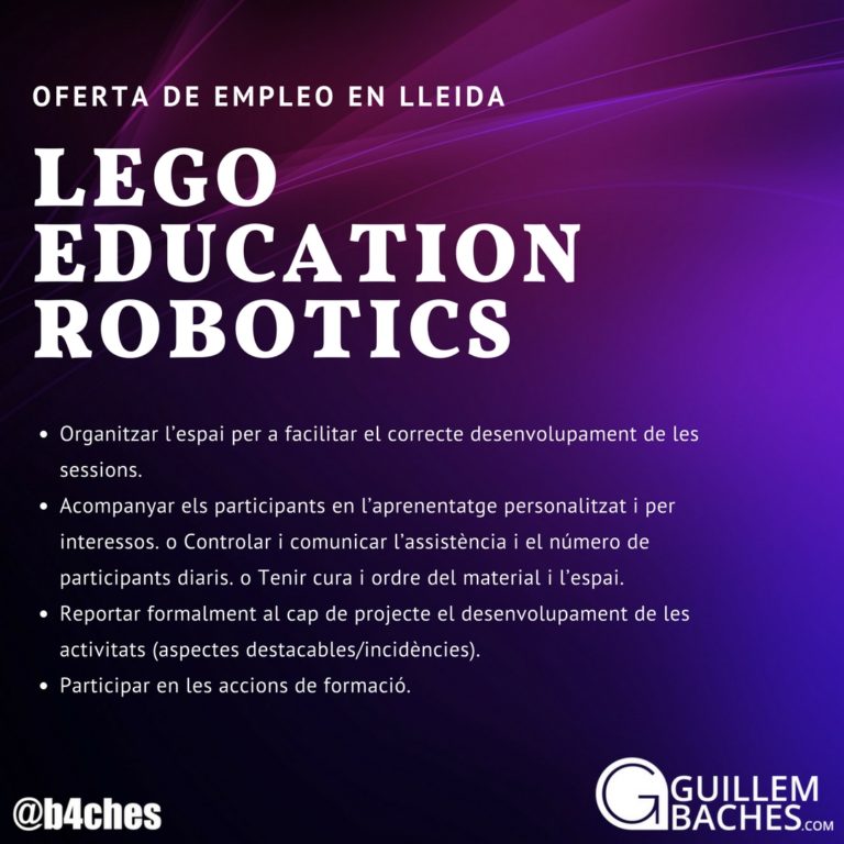 Oferta de Empleo LEGO Education ROBOTIX en Lleida