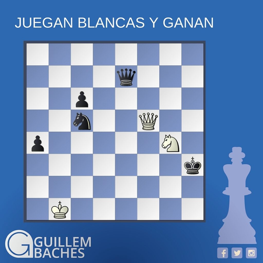 PROBLEMA DE AJEDREZ #53 JUEGAN BLANCAS Y GANAN 1