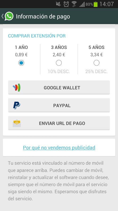 Cuanto cuesta Whatsapp para Android