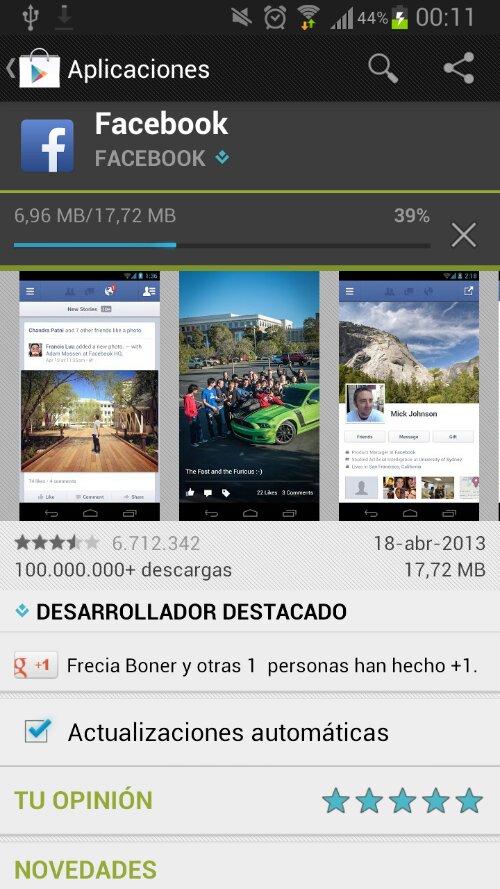 Facebook para Android cuenta con más de 100 millones de descargas