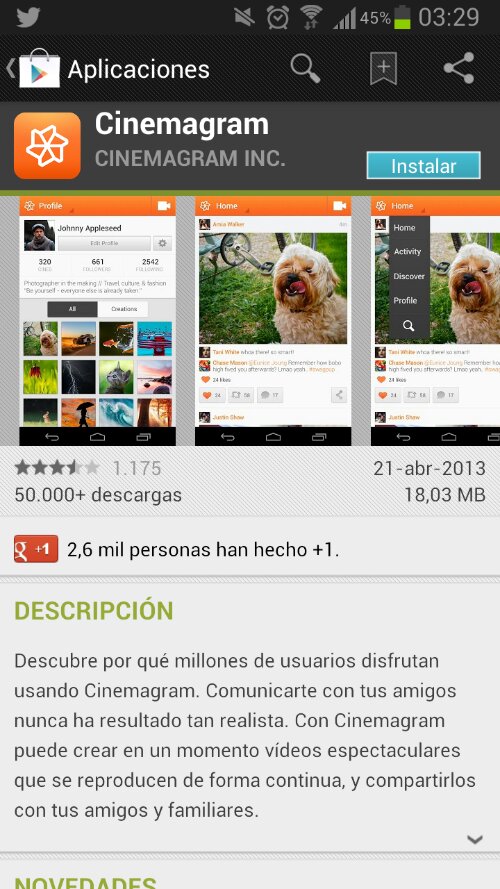 Cinemagram, el Instagram de los Videos